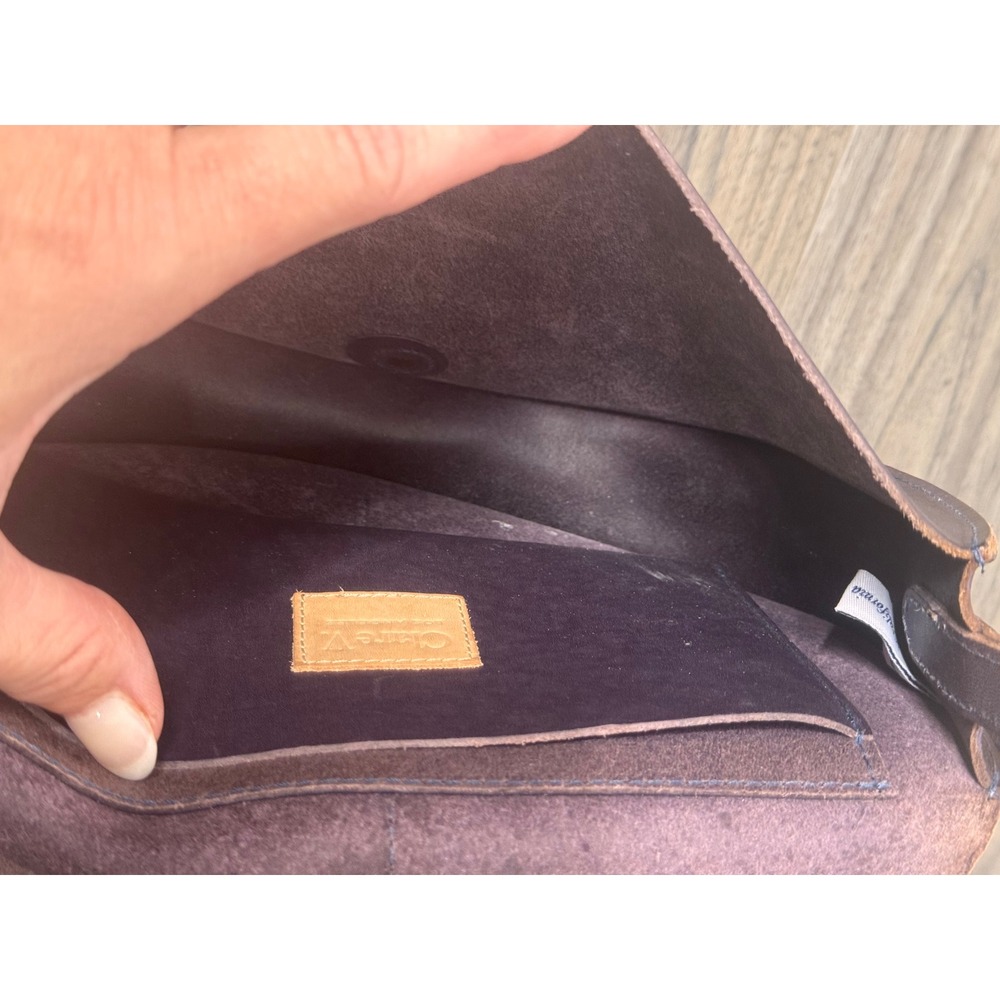 Clare V Shoulder Bag Brown Leather Saddle Crossbody French Girl Quiet Luxury - Picture 6 of 12